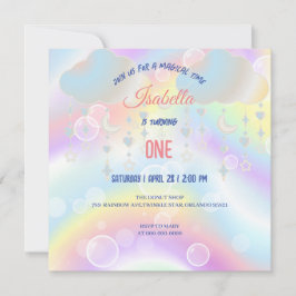 Convites Crianças bonitas do Festa de aniversário Arco-Íris