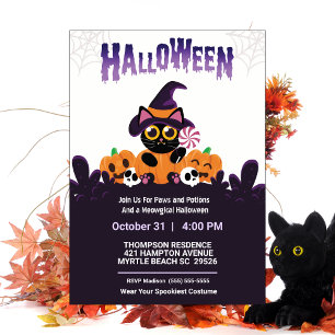 Convites Crianças Bonitas Paisagem Poção Festa de Halloween