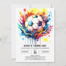 Crianças Coloridas De Futebol Aquarela Aniversário