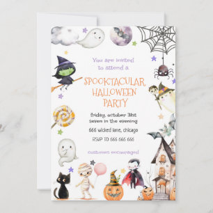 Convites Crianças Cuecas Festa de Halloween Spooktacular