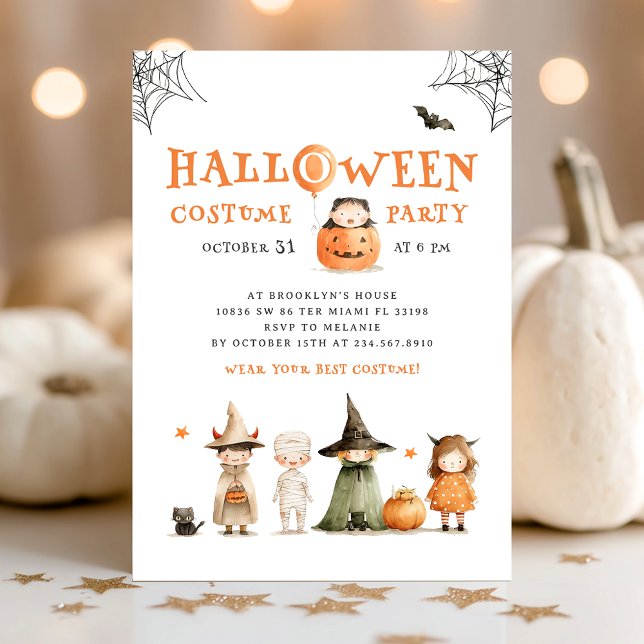 Convites Crianças de Abóbora do Festa de Halloween (Criador carregado)