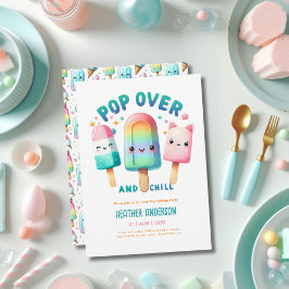 Convites Crianças de aniversário do Sorvete de Pop de gelo 