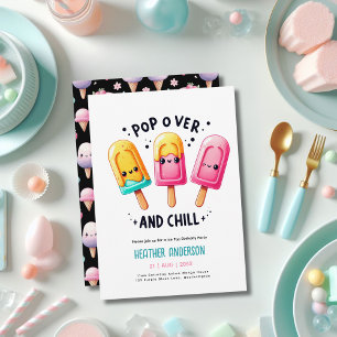 Convites Crianças de aniversário do Sorvete de Pop de gelo