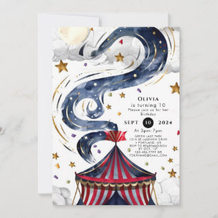 Convites Crianças de Aquarela Circus Birthday