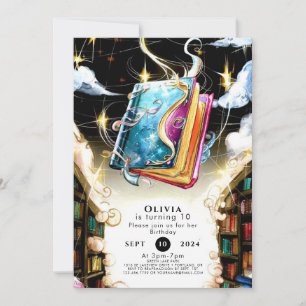 Convites Crianças de Aquarela Pastel Storybook Aniversário