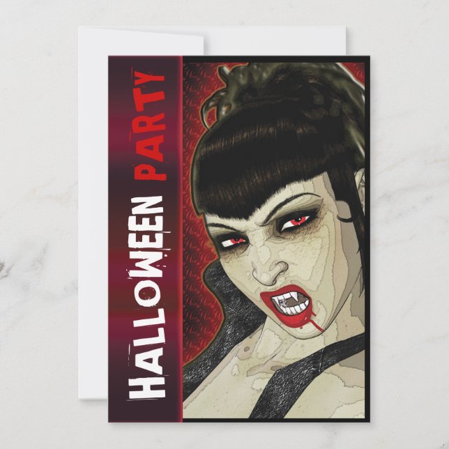 Convites Crianças de banda desenhada de festa de vampiro (Frente)