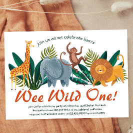 Convites Crianças de Festa de aniversário de Animais Safari