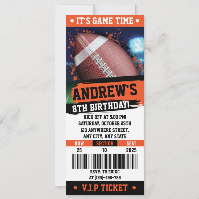 Convites Crianças de festa de aniversário de Bilhetes de Ru (Frente)