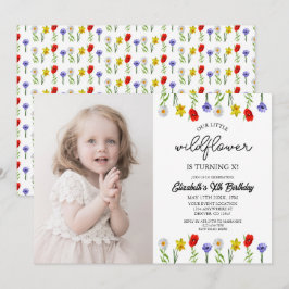 Convites Crianças de flor selvagem Aniversário