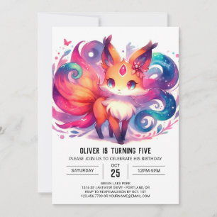 Convites Crianças Diversão Fox Birthday