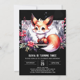 Convites Crianças divertidas Fox Aniversário digital
