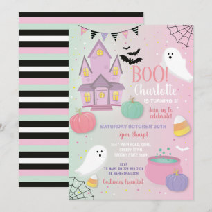 Convites Crianças do Boo Halloween, Rosa, são fantasmas