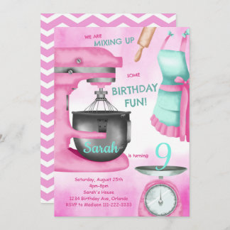 Convites Crianças do Partido Banqueiro - Cozinhar Aniversár