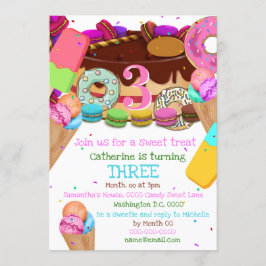 Convites Crianças doce doce sorvete QUALQUER festa de anive