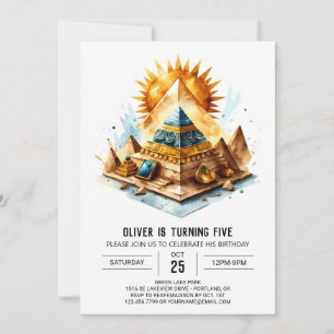 Convites Crianças Douradas Pirâmides Antigas do Egito Anive
