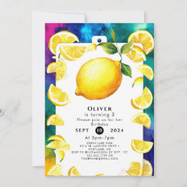 Convites Crianças Editáveis Lemon Birthday