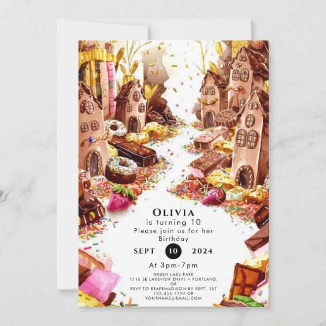 Convites Crianças Encantadas Chocolate Birday (Frente)
