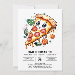 Convites Crianças Encantadas Pizza Aniversário