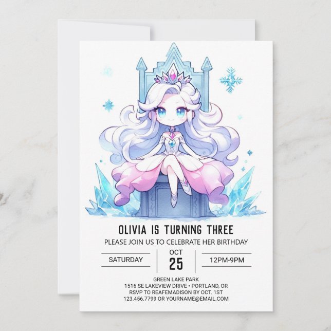 Convites Crianças Encantadas Princesa Aniversário (Frente)