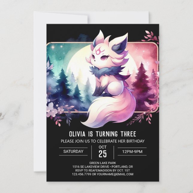 Convites Crianças Feliz Lobo Aniversário (Frente)