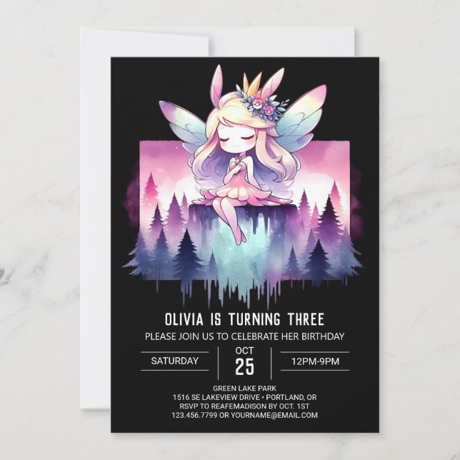 Convites Crianças Felizes Fada Aniversário (Frente)