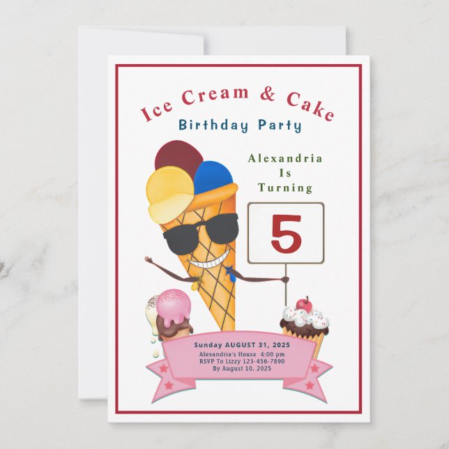 Convites Crianças Festa de aniversário Divertidas (Frente)