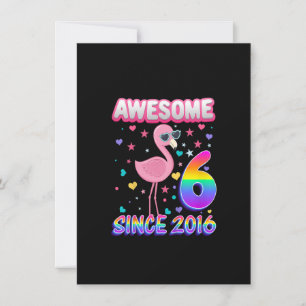 Convites Crianças Festa de aniversário Flamingo 6 6 Anos