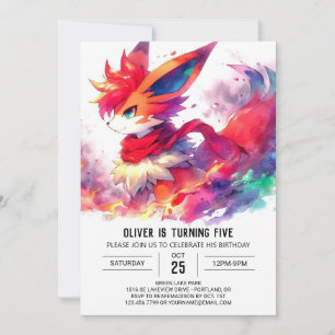Convites Crianças Fox Birthday