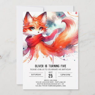 Convites Crianças Fox Birthday