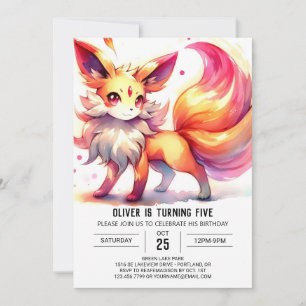 Convites Crianças Fox Chic Birthday