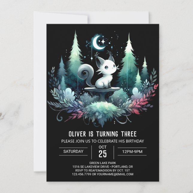 Convites Crianças Gatas Aniversário de Gato (Frente)