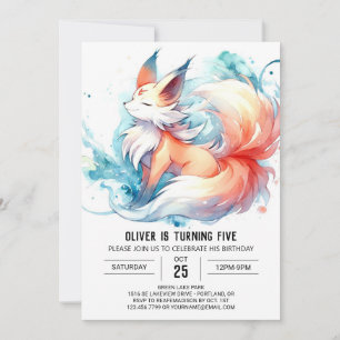 Convites Crianças Jovens Fox Birthday