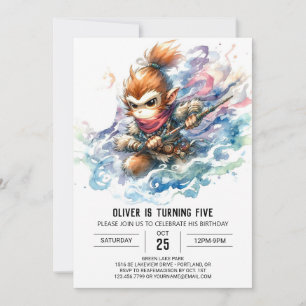 Convites Crianças Macaco Chic Aniversário