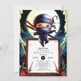 Convites Crianças Mágicas - Ninja Birthday