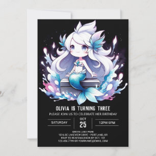 Convites Crianças Mágicas Sereia Aniversário