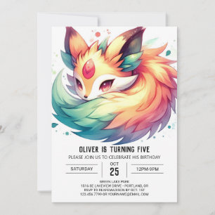 Convites Crianças Modernas Fox Birthday