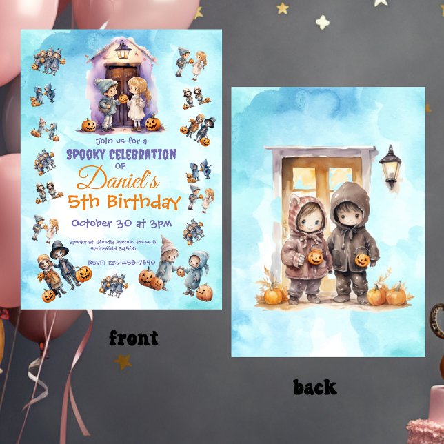 Convites Crianças na Festa do Tema do Halloween (Criador carregado)