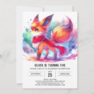 Convites Crianças Pastel Fox Birthday