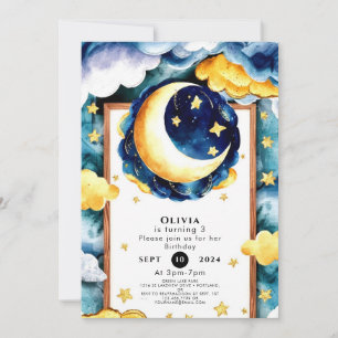 Convites Crianças Personalizadas Aniversário da Lua