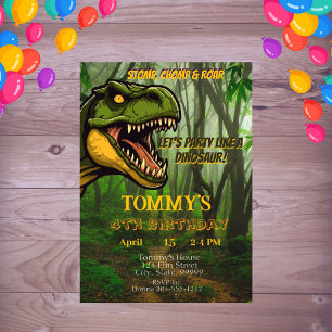 Convites Crianças Personalizadas Aniversário do Dinossauro