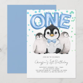 Convites Crianças Pinguins Cujos Primeiros primeiros aniver