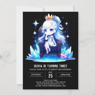 Convites Crianças - Princesa Majestosa - Aniversário