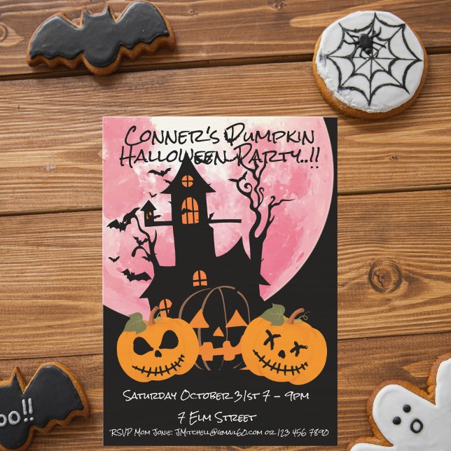 Convites Crianças Pumpkin Festa de Halloween (Pumpkin Halloween Party Invite)