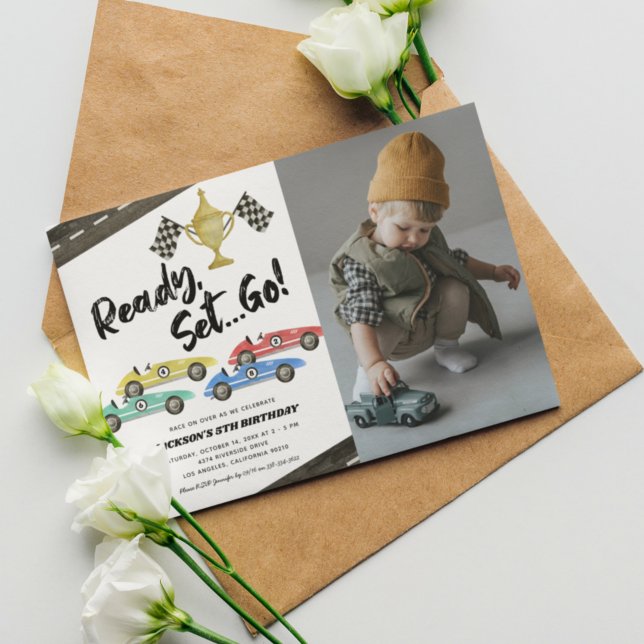 Convites Crianças Race Carro Qualquer Idade Foto De Anivers (Criador carregado)