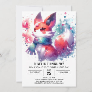 Convites Crianças Russas Fox Birthday