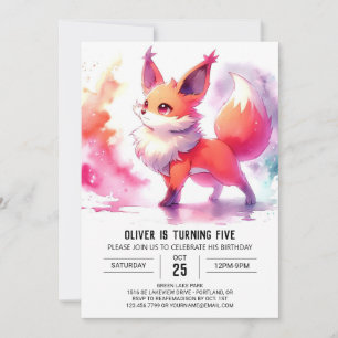 Convites Crianças Russas Fox Birthday