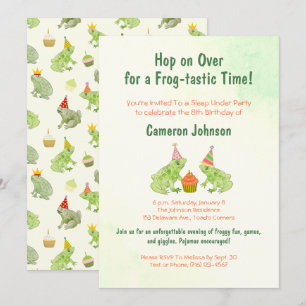 Convites Crianças Sapos Bonitas Dormindo Em Aniversário Des