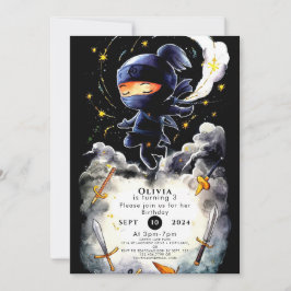 Convites Crianças Simples Ninja Birthday