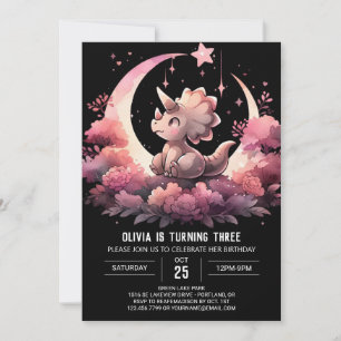 Convites Crianças Whimsso Triceratops Aniversário