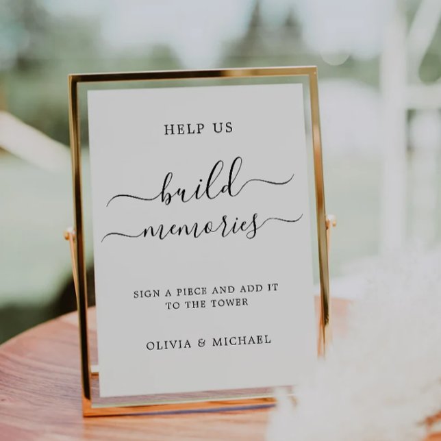Convites Criar Memórias Sinal de Livro de Convidado (Build Memories Wedding Guest Book Sign Invitation)